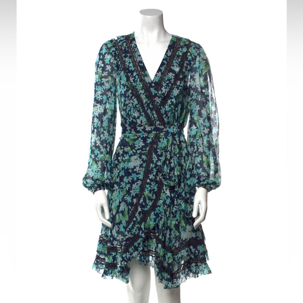 Zimmermann Mini Georgette Wrap Dress